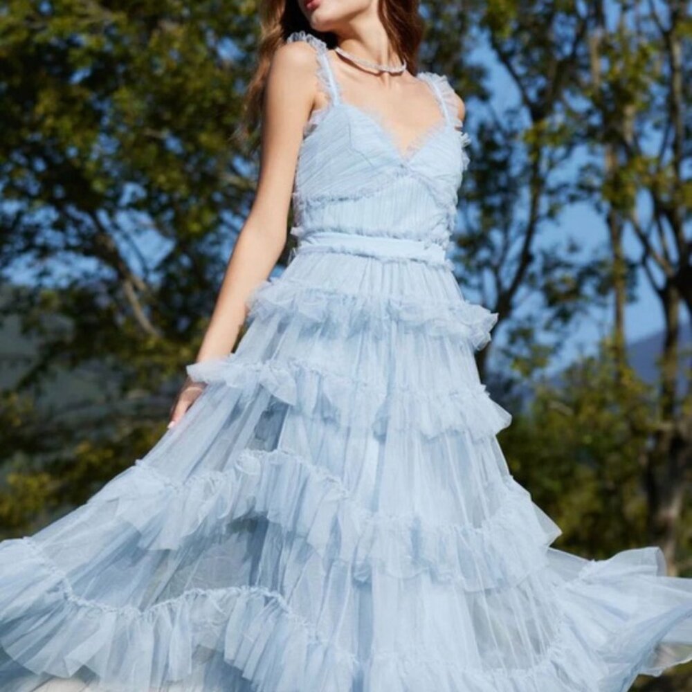 Blue Tulle Maxi Dress from Rosedress NEW